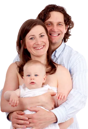 Happy Family Portrait With Baby PNG Image