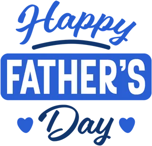 Happy Fathers Day Blue Text Graphic PNG Image