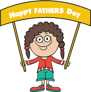 Happy Fathers Day Cartoon Banner PNG Image