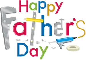 Happy Fathers Day Tools Theme PNG Image