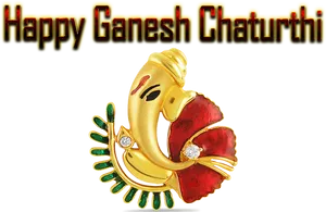 Happy Ganesh Chaturthi Greeting PNG Image