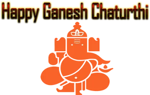 Happy Ganesh Chaturthi Greeting PNG Image