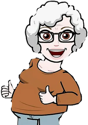 Happy Grandma Cartoon Character PNG Image