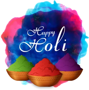 Happy Holi Colorful Celebration PNG Image