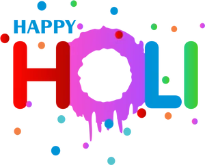 Happy Holi Festival Greeting PNG Image