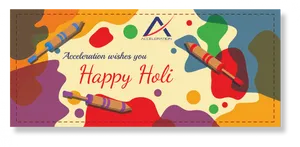 Happy Holi Greeting Card Acceleration PNG Image