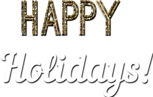 Happy Holidays Glitter Text PNG Image