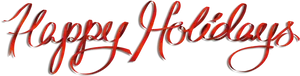 Happy Holidays Red Script PNG Image