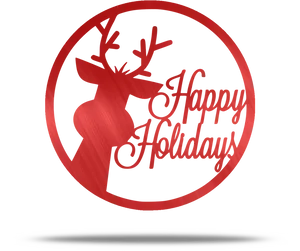 Happy Holidays Reindeer Silhouette PNG Image