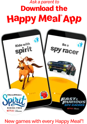 Happy Meal App Promotion Spiritand Spy Racers PNG Image