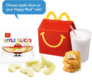 Happy Mealwith Apple Slicesand Chicken Nuggets PNG Image