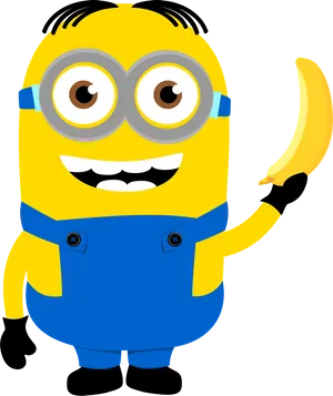 Happy Minionwith Banana PNG Image