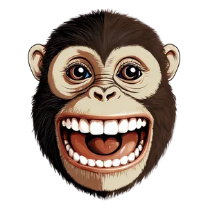 Happy Monkey Face Illustration Png Mcg PNG Image