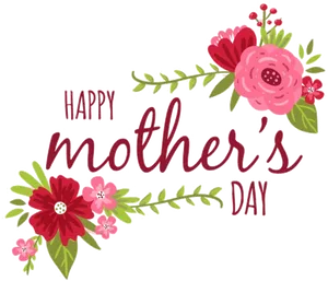 Happy Mothers Day Floral Greeting PNG Image