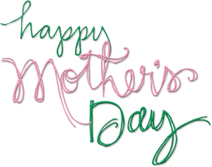 Happy Mothers Day Handwritten Message PNG Image