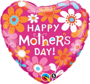 Happy Mothers Day Heart Shaped Balloon PNG Image