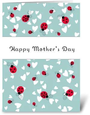 Happy Mothers Day Ladybug Heart Card PNG Image