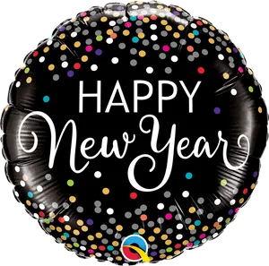 Happy New Year Celebration Balloon PNG Image