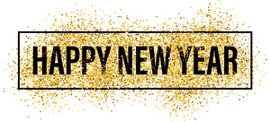 Happy New Year Glitter Sign PNG Image