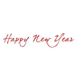 Happy New Year Red Scripton Black PNG Image