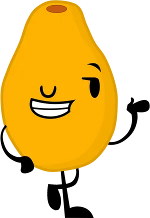 Happy Papaya Character.png PNG Image