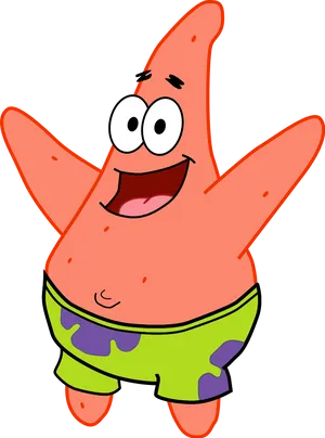 Happy Patrick Star Cartoon PNG Image