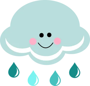 Happy Rain Cloud Cartoon PNG Image