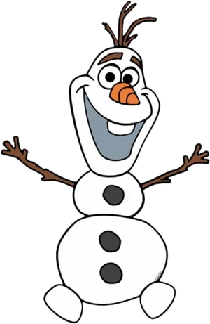 Happy Snowman Cartoon Character PNG Image