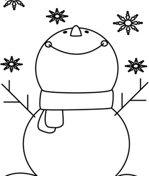 Happy Snowman Clipart Outline PNG Image