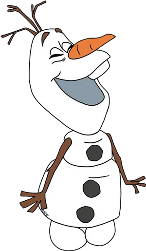 Happy_ Snowman_ Clipart_ Vector PNG Image