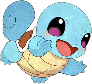 Happy Squirtle Artwork PNG Image