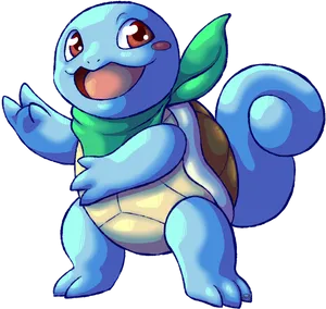 Happy Squirtle Illustration PNG Image