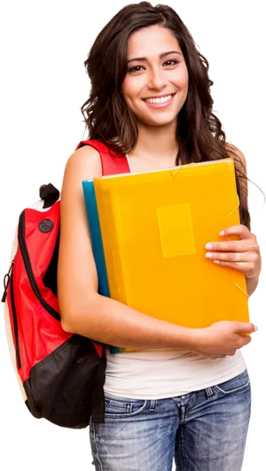 Happy Studentwith Backpackand Books PNG Image