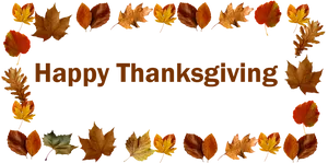 Happy Thanksgiving Autumn Leaves Frame PNG Image