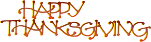 Happy Thanksgiving Calligraphy PNG Image