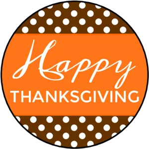 Happy Thanksgiving Polka Dot Design PNG Image