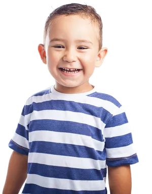 Happy Toddler Striped Shirt PNG Image