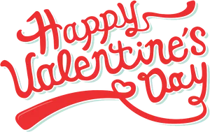 Happy Valentines Day Calligraphy PNG Image