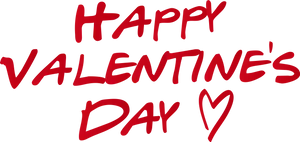 Happy Valentines Day Handwritten Message PNG Image