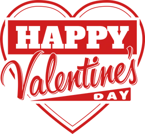 Happy Valentines Day Heart Graphic PNG Image