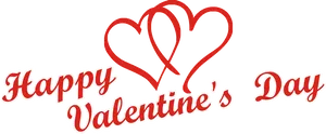 Happy Valentines Day Red Hearts Graphic PNG Image