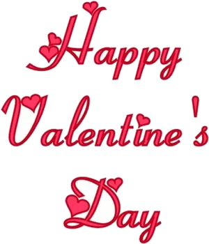 Happy Valentines Day Red Script Text PNG Image