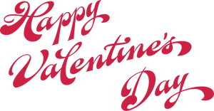 Happy Valentines Day Script Text PNG Image