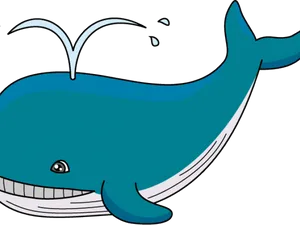 Happy Whale Cartoon PNG Image