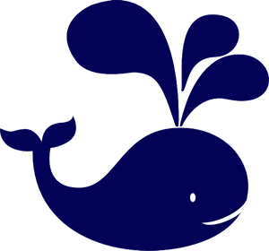 Happy Whale Cartoon Clipart PNG Image