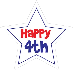 Happy4thof July Star PNG Image