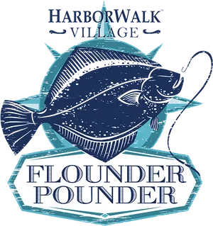 Harborwalk Village Flounder Pounder Logo PNG Image