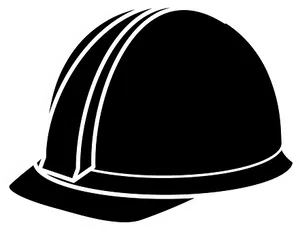 Hard Hat Silhouette Vector PNG Image