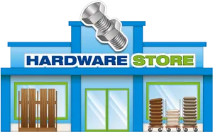 Hardware Store Front Illustration PNG Image