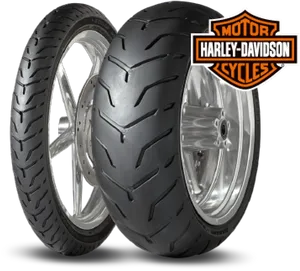 Harley Davidson Motorcycle Tyres PNG Image